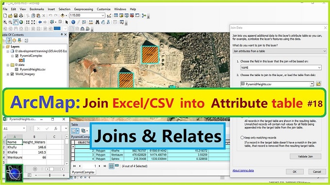 ArcMap: Join Excel/CSV into an Attribute table - Calculate Values - ArcGIS - Urdu/Hindi - Part 18